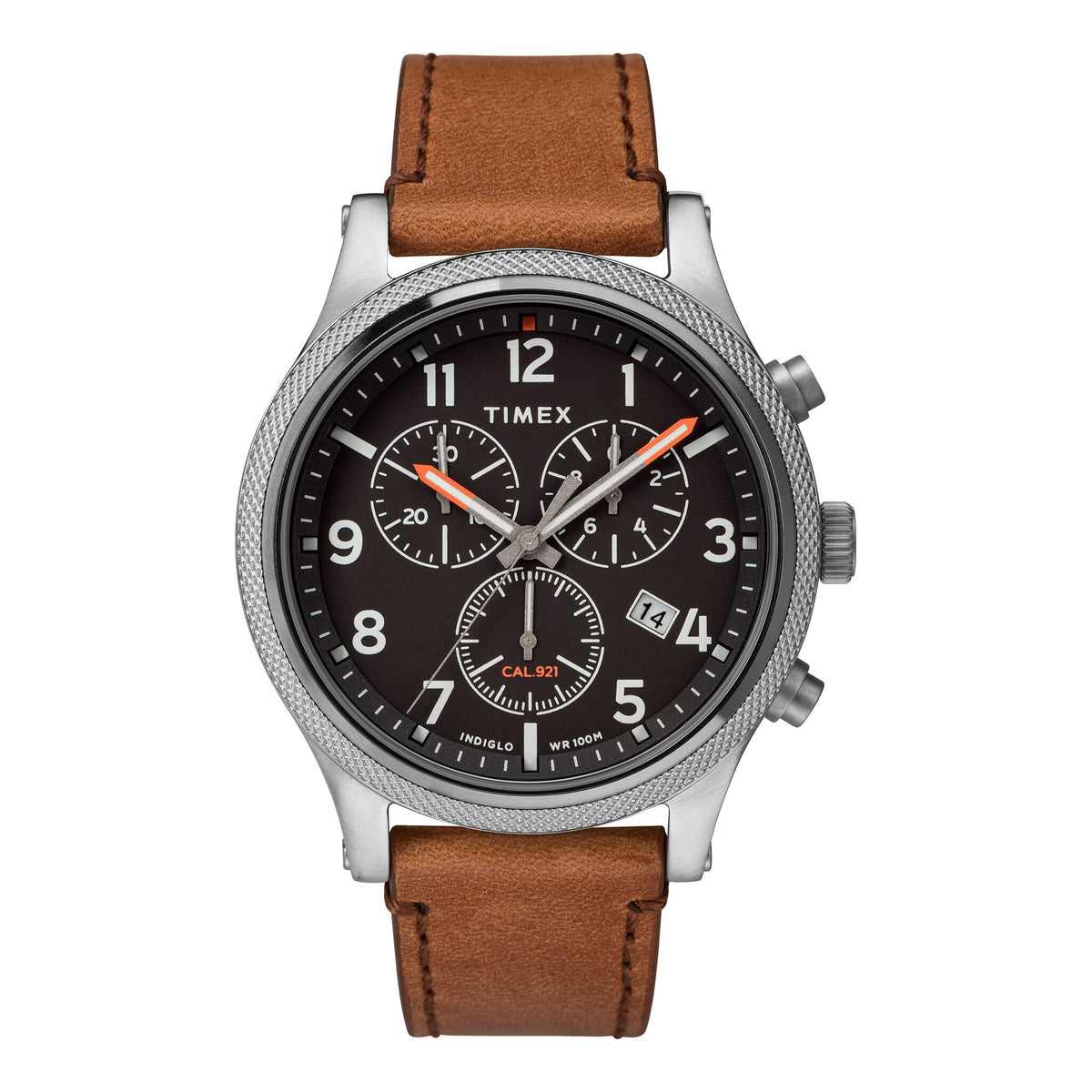 TIMEX Military Allied TW2T32900 - Men's Durable Brass Watch with Brown Leather Band & Black Dial