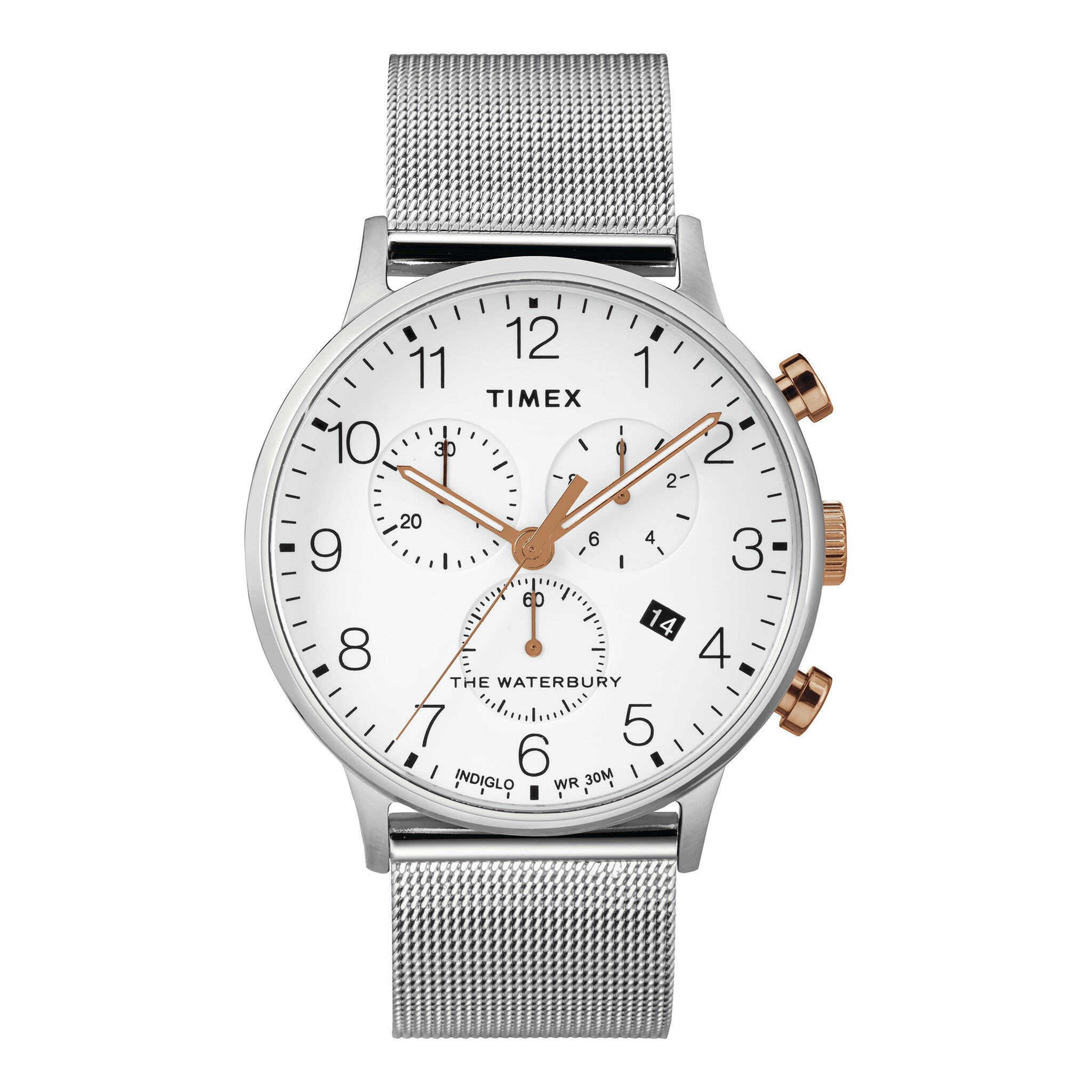 TIMEX WATERBURY HERITAGE TW2T36700 - CLASSIC SILVER STAINLESS STEEL MEN'S WATCH with WHITE DIAL