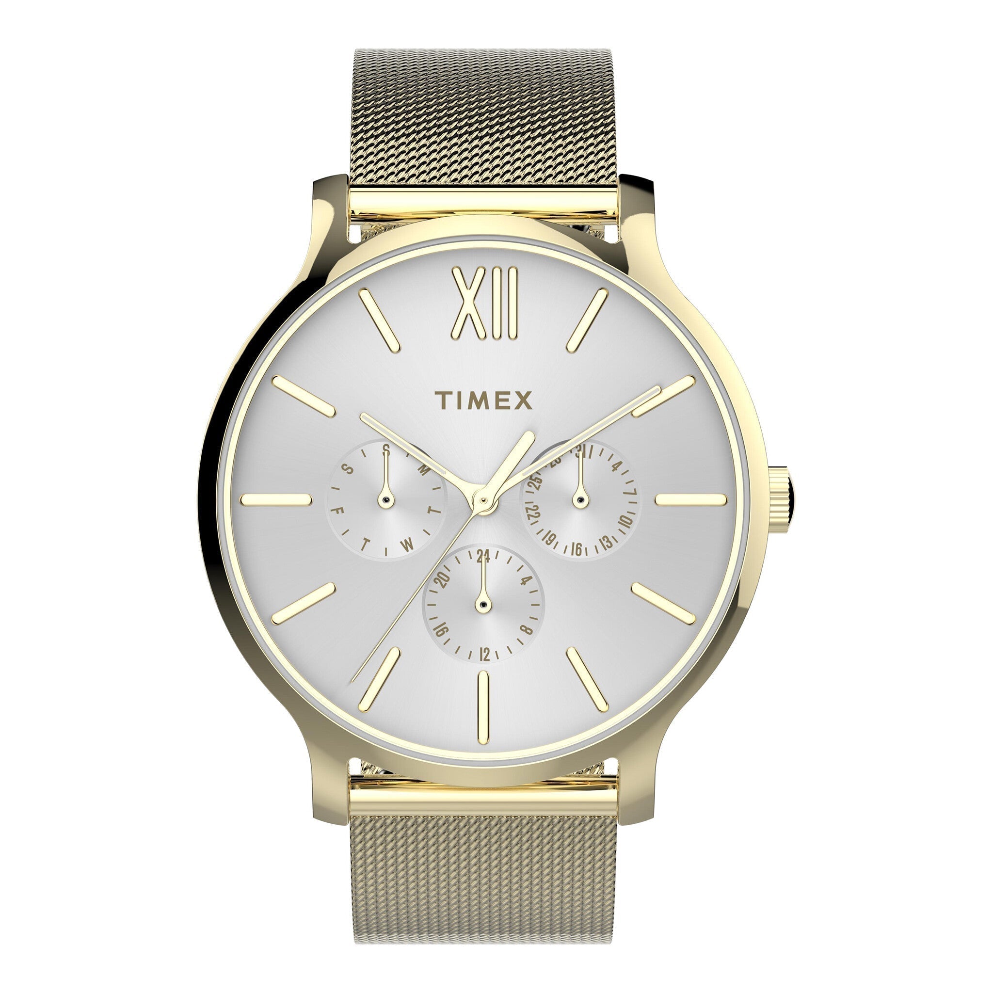 TIMEX Women's Watch with Gold Brass Case and Gold Stainless Steel Band