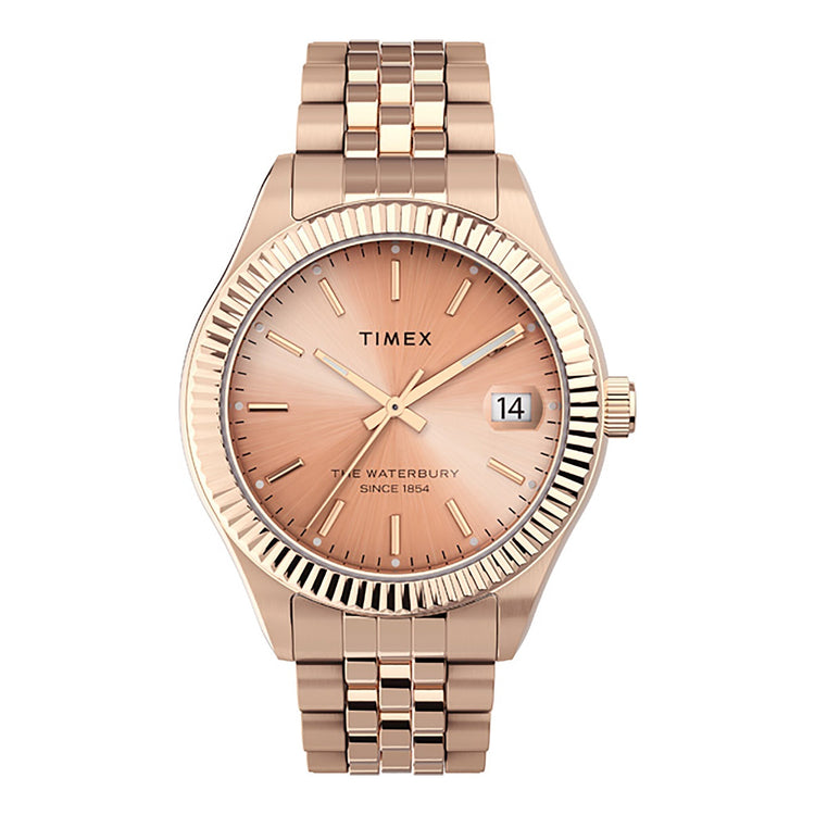 TIMEX Women's Watch with Rose Gold Stainless Steel Case and Rose Gold Stainless Steel Band