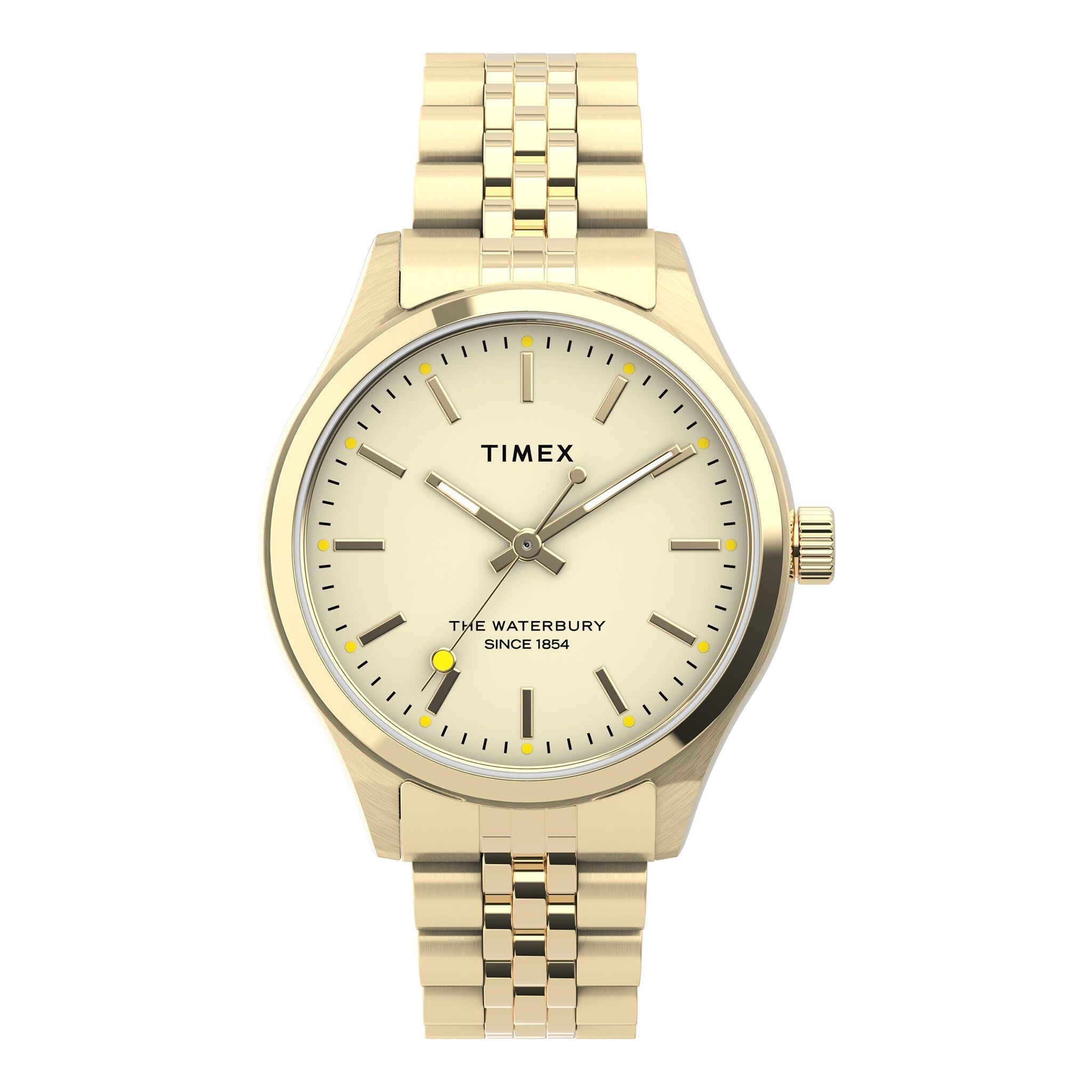 TIMEX Women's Watch with Gold Stainless Steel Case and Gold Stainless Steel Band