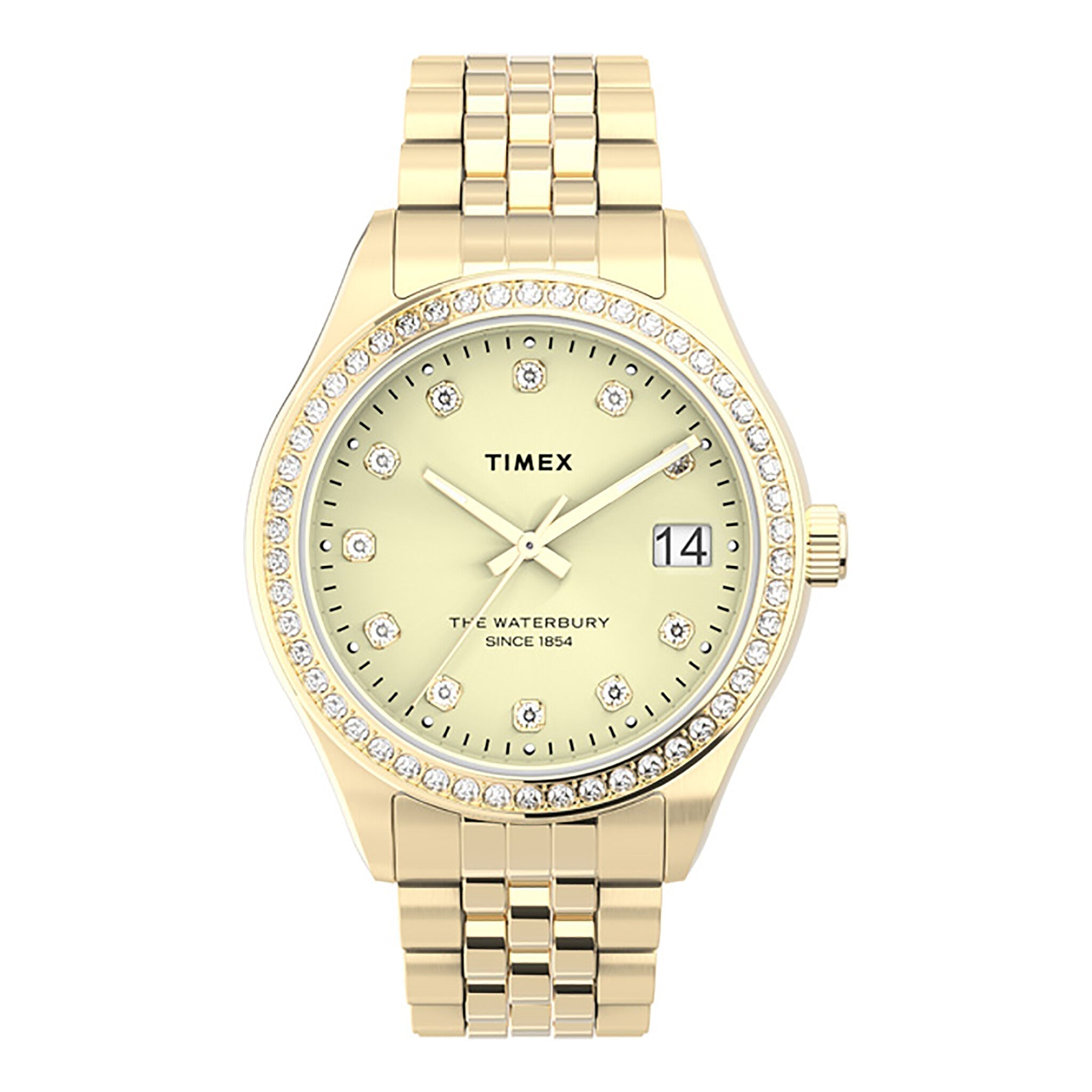 TIMEX Women's Watch with Gold Stainless Steel Case and Gold Stainless Steel Band