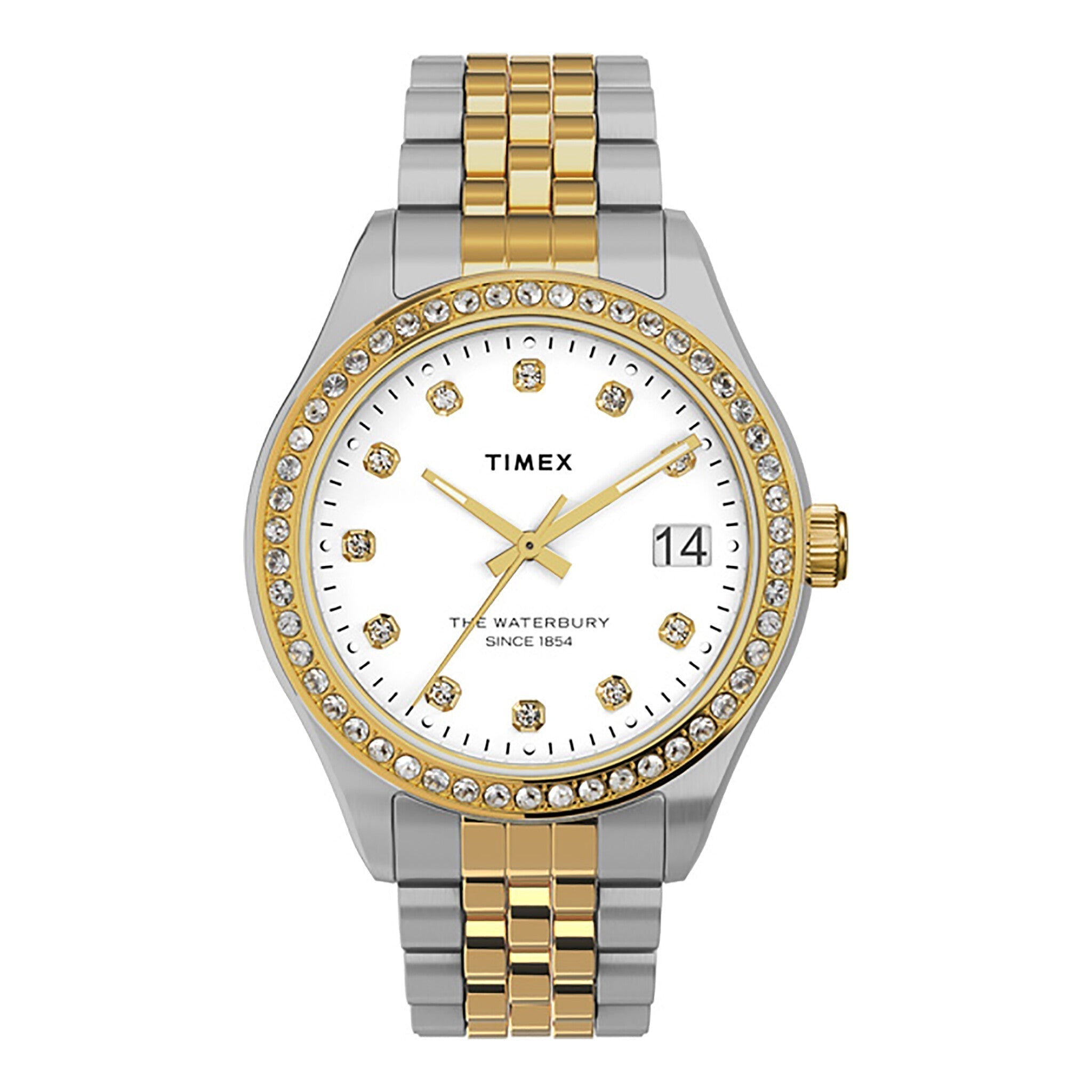 TIMEX Women's Watch with Silver Stainless Steel Case and Silver & Gold Stainless Steel Band