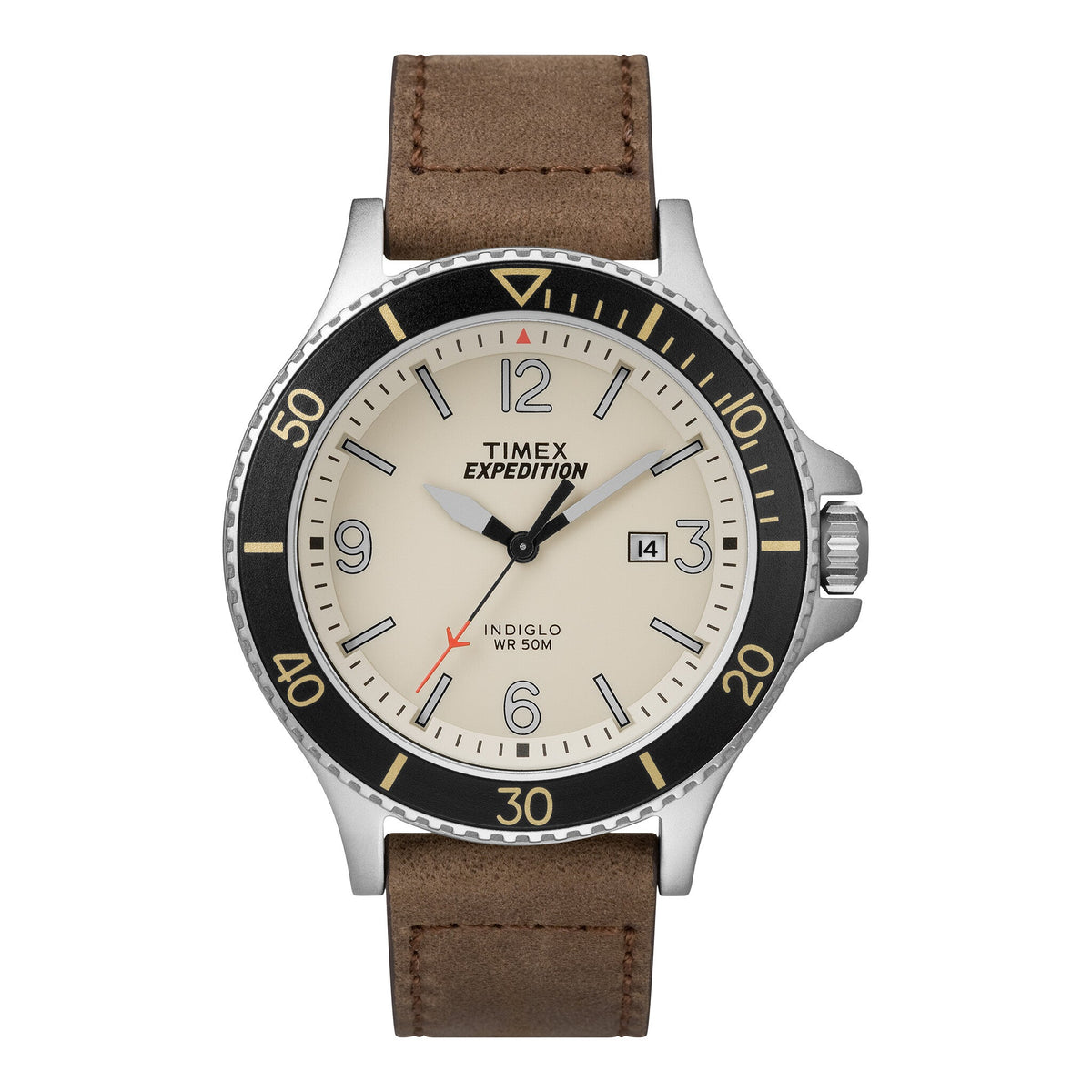 TIMEX EXPEDITION RANGER TW4B10600 - MEN'S BRASS TIMEPIECE WITH TAN LEATHER BAND & INDIGLO DIAL