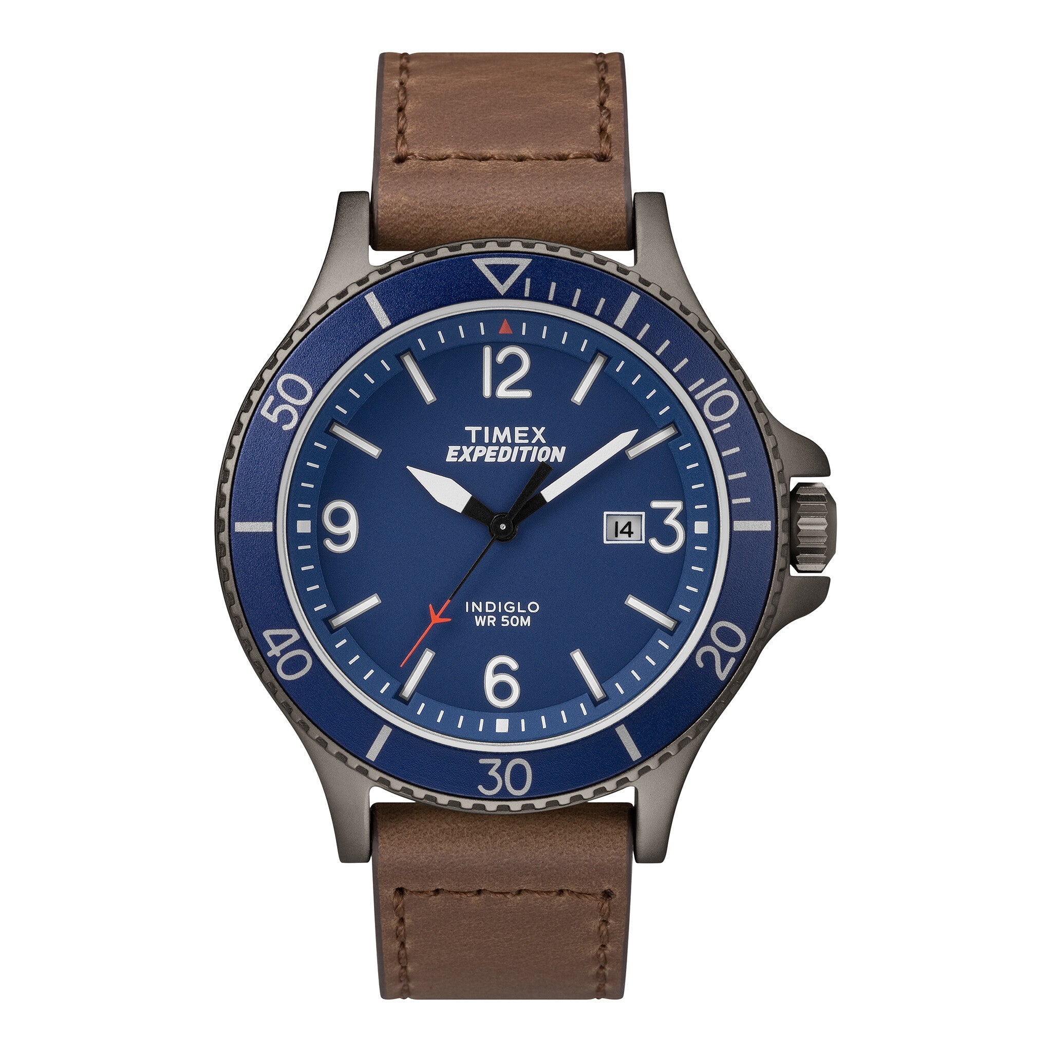 TIMEX EXPEDITION RANGER TW4B10700 - STYLISH MEN'S WATCH WITH BLUE DIAL & BROWN LEATHER BAND