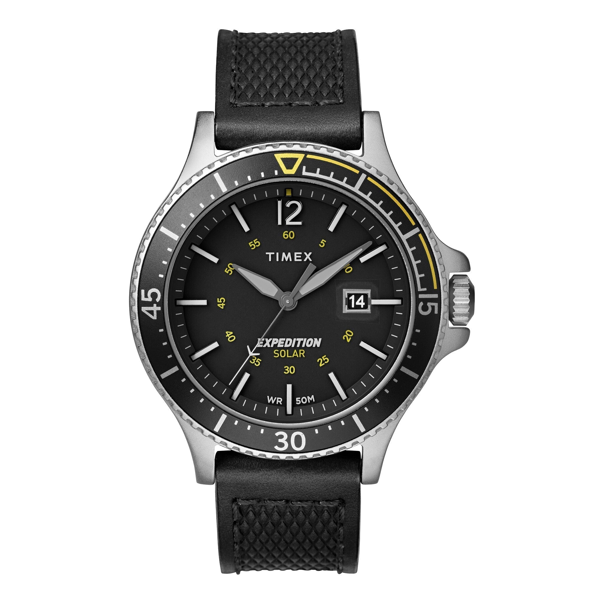 TIMEX EXPEDITION RANGER SOLAR TW4B14900 - MEN'S DURABLE BLACK LEATHER WATCH