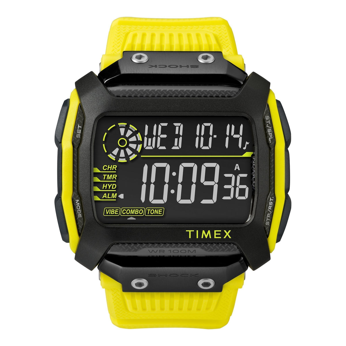 TIMEX TW5M18500 DIGITAL COMMAND - DURABLE YELLOW RESIN MEN'S WATCH WITH SHOCK RESISTANCE