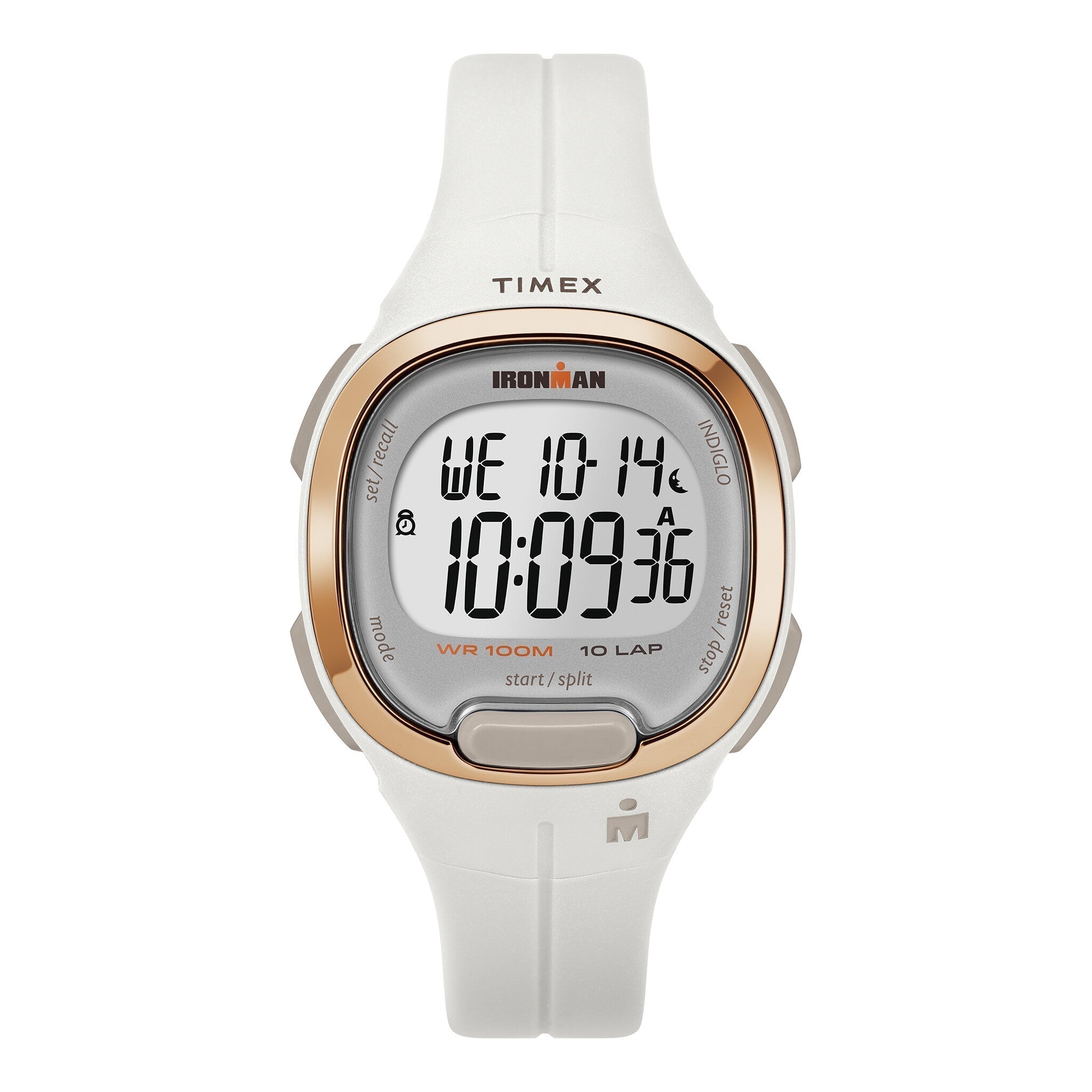 TIMEX IRONMAN TRANSIT T10 - UNISEX DIGITAL WATCH WITH DURABLE WHITE RESIN BAND & WATER RESISTANCE