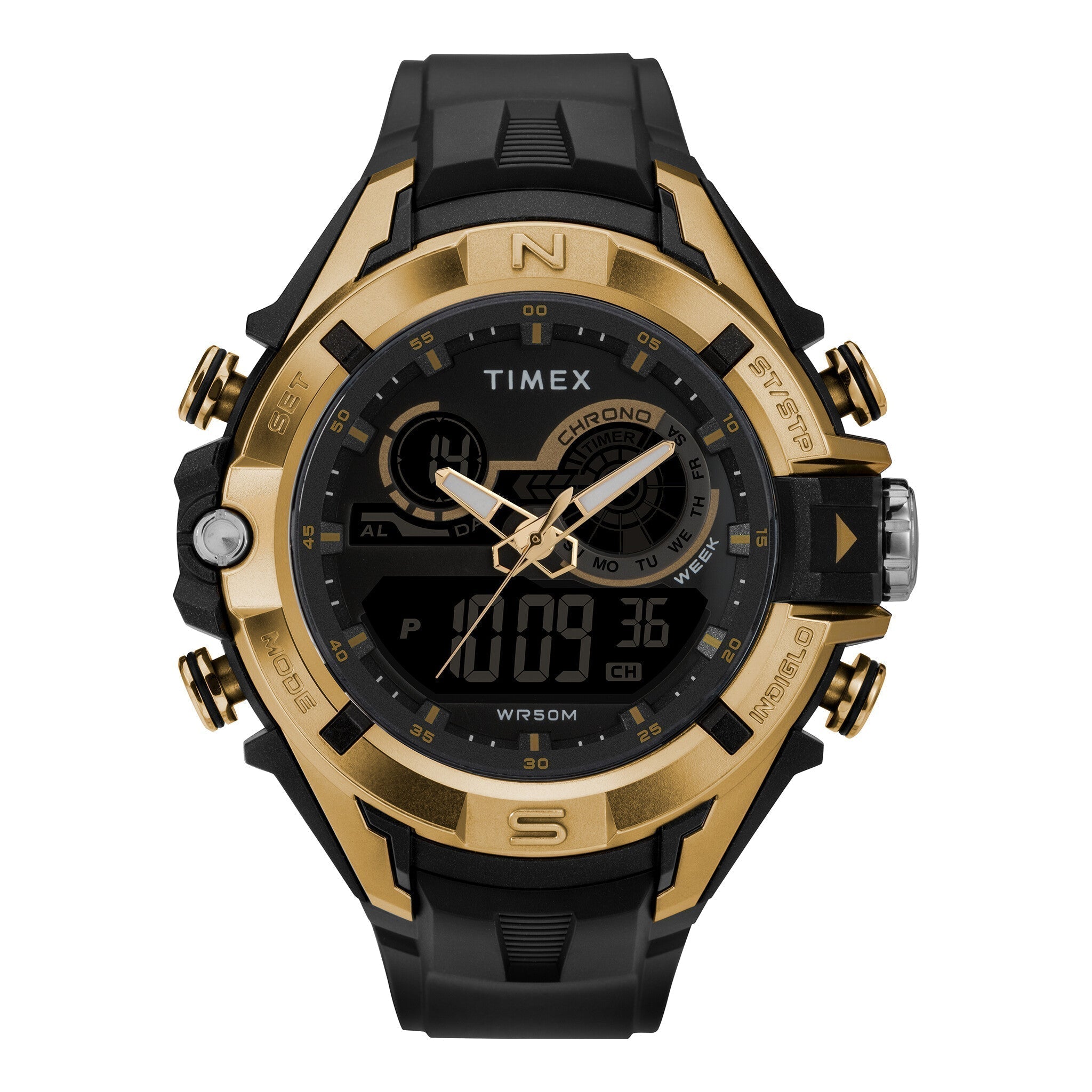 TIMEX TW5M23100 DGTL LIFESTYLE - BLACK RESIN MEN'S WATCH with Digital Dial & INDIGLO Light