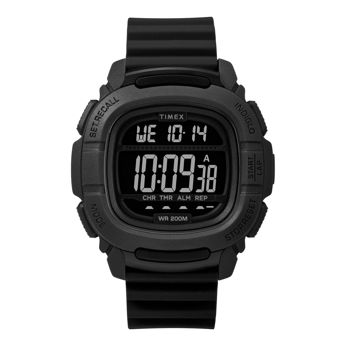 TIMEX Digital Command 47MM Men's Watch - Durable Black Silicone Band & 200M Water Resistance