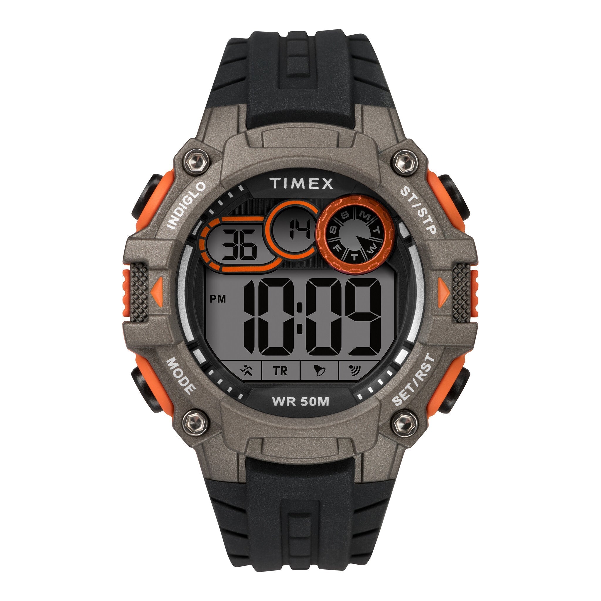 TIMEX TW5M27200 DGTL LIFESTYLE - MEN'S BLACK SILICONE DIGITAL WATCH with INDIGLO & 5 ATM Water Resistance