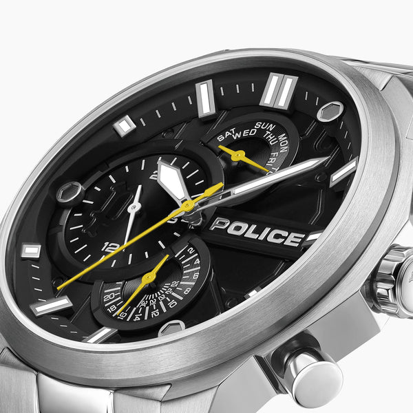 Police Men's Silver Watch, Black Dial | Pewgk0039204 by i-watch