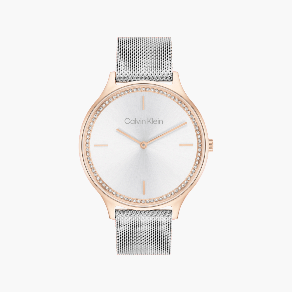 Ck Calvin Klein Women's Rose Gold Watch, Silver Dial | K3m21121g by i-watch