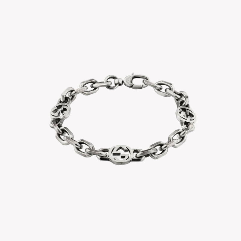 Gucci Interlocking Chain Bracelet with Logo Detail | YBA620798001017 by i-watch
