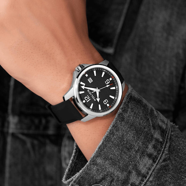 Police Men's Silver Watch, Black Dial | Pewjn0020903 by i-watch