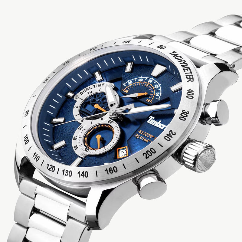 Timberland Men's Silver Watch, Blue Dial | Tdwgk2100205 by i-watch