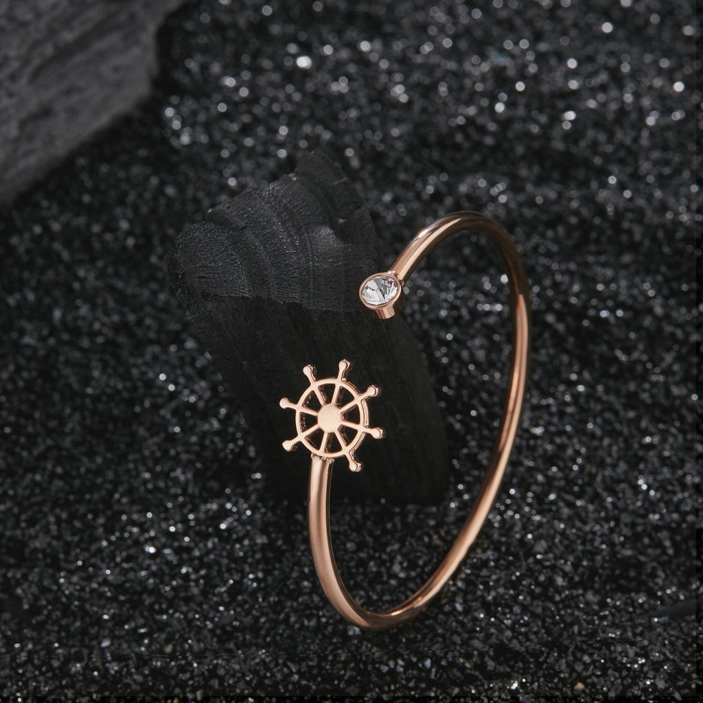 Zink Women's Rose Gold Stainless Steel Bracelet | Zfbg004rgc