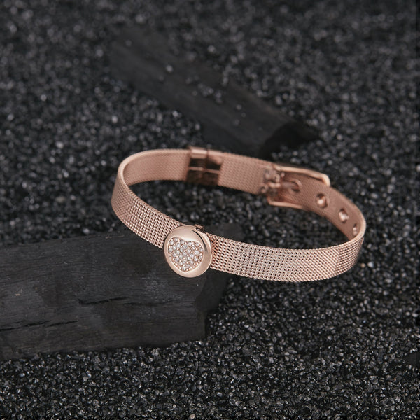 Zink Women's Rose Gold Stainless Steel Bracelet | Zfbr001rg4