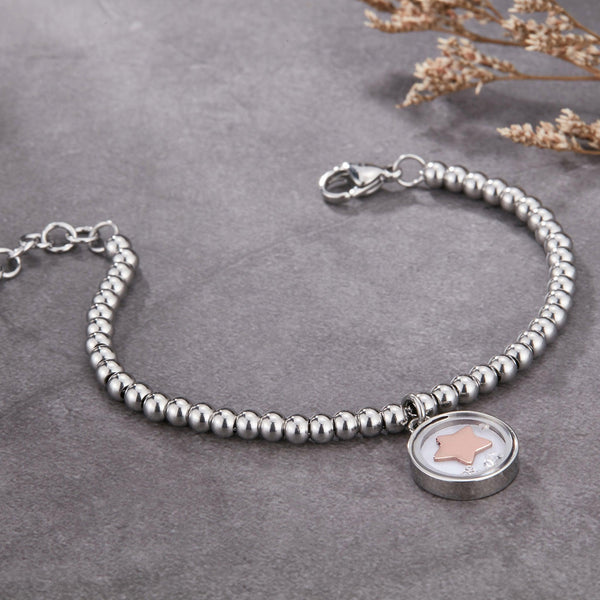 Zink Women's Stainless Steel Bracelet, Silver With Star Charm | Zk-Br-001 by i-watch