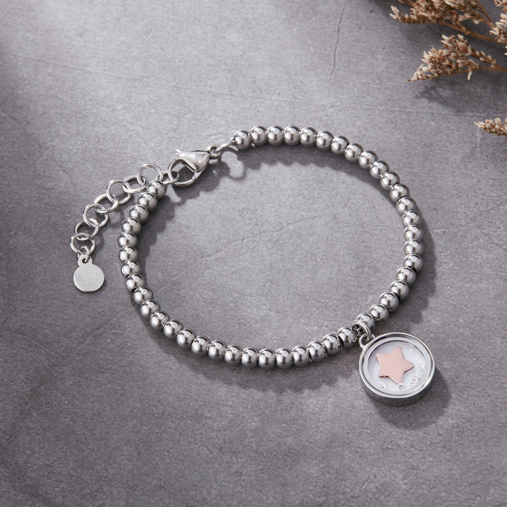 Zink Women's Stainless Steel Bracelet, Silver With Star Charm | Zk-Br-001 by i-watch