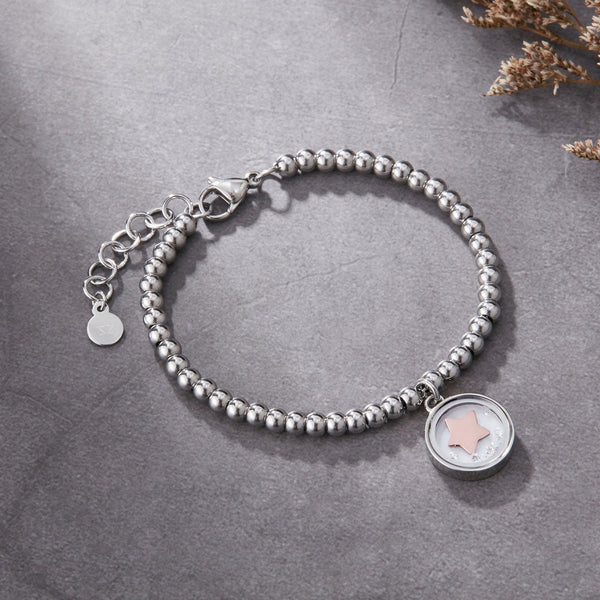 Zink Women's Stainless Steel Bracelet, Silver With Star Charm | Zk-Br-001 by i-watch