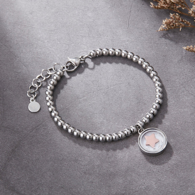 Zink Women's Stainless Steel Bracelet, Silver With Star Charm | Zk-Br-001 by i-watch
