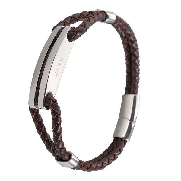 Zjbc016slpbr Zink Men's Bracelet