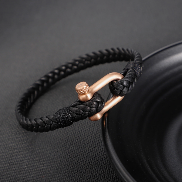 Zink Men's Black & Rose Gold Bracelet | Zjbc044rg