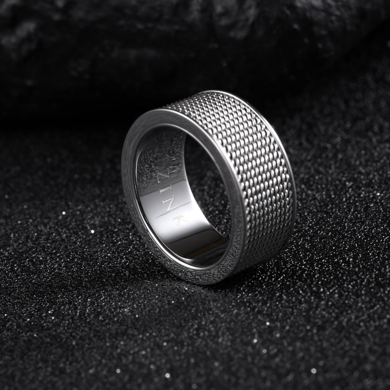Zink Men's Silver Stainless Steel Ring | Zjrg019sps