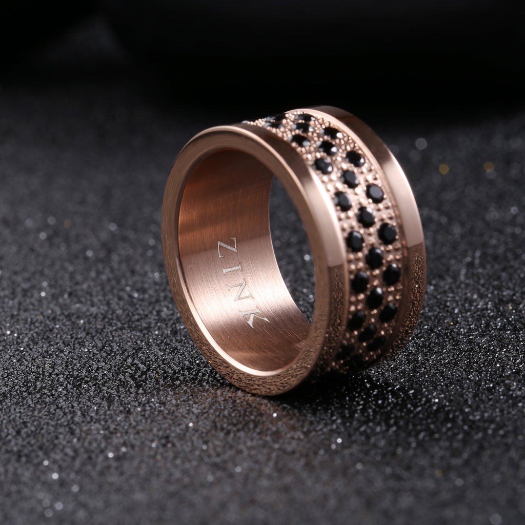 Zink Men's Rose Gold Stainless Steel Ring | Zjrg024spig