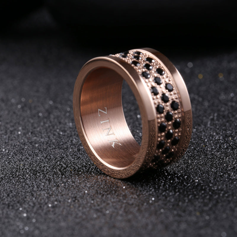 Zink Men's Rose Gold Stainless Steel Ring | Zjrg024spig