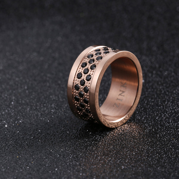 Zink Men's Rose Gold Stainless Steel Ring | Zjrg024spig