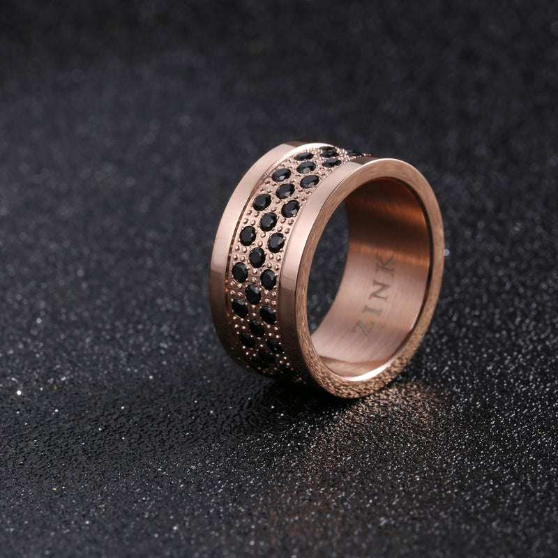 Zink Men's Rose Gold Stainless Steel Ring | Zjrg024spig