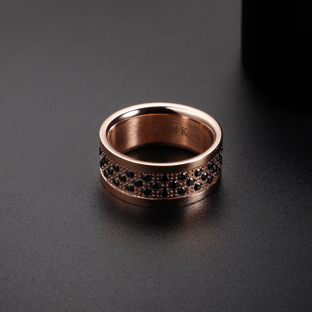 Zink Men's Rose Gold Stainless Steel Ring | Zjrg024spig