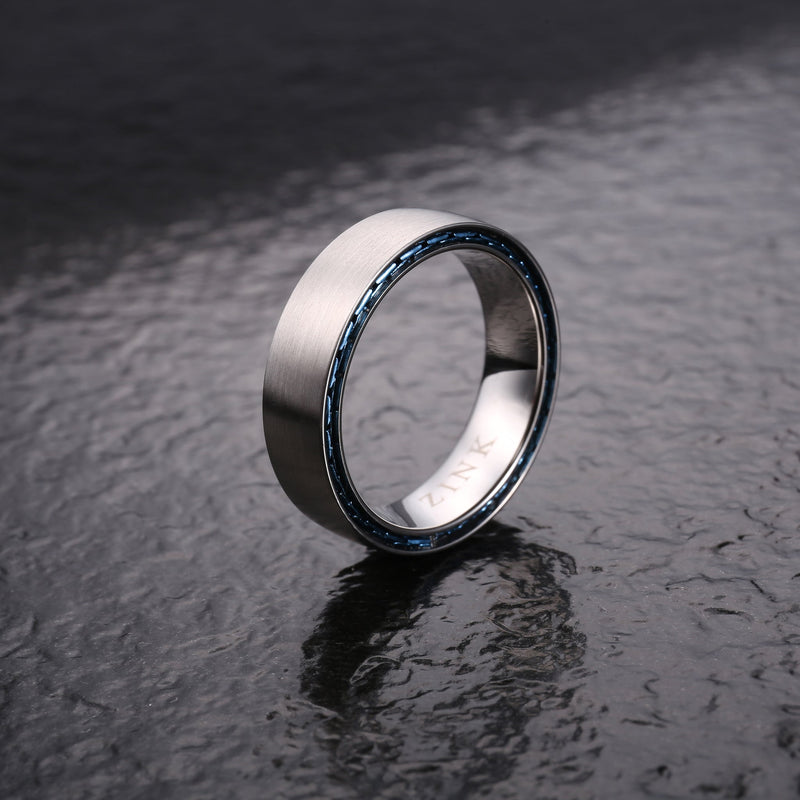 Zink Men's Silver Stainless Steel Ring | Zjrg0354