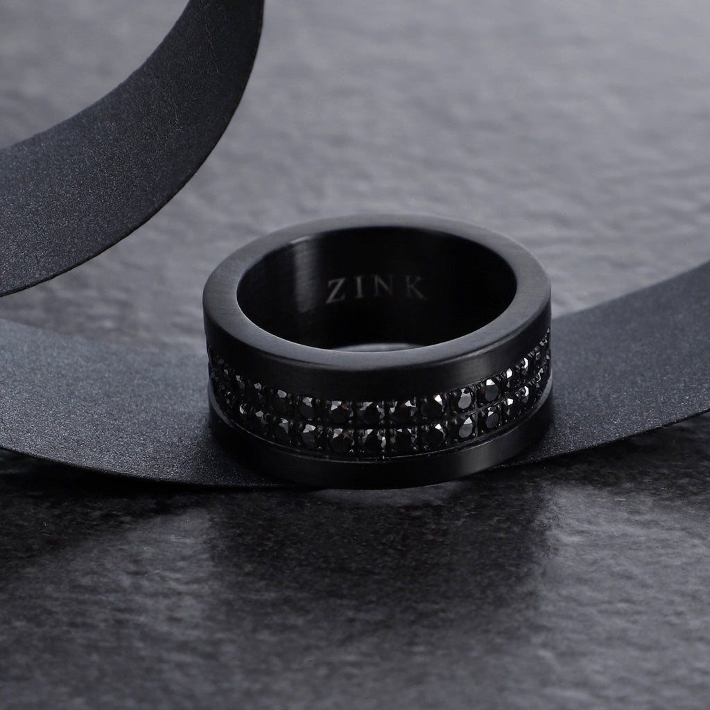 Zink Men's Black Stainless Steel Ring | Zjrg044b