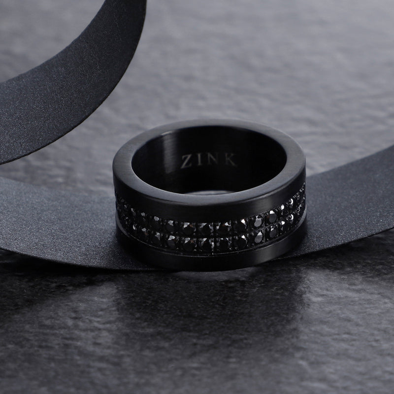 Zink Men's Black Stainless Steel Ring | Zjrg044b