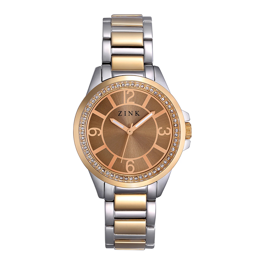 Zink Women's Watch With Silver & Gold Stainless Steel Case And Silver & Gold Stainless Steel Band by i-watch