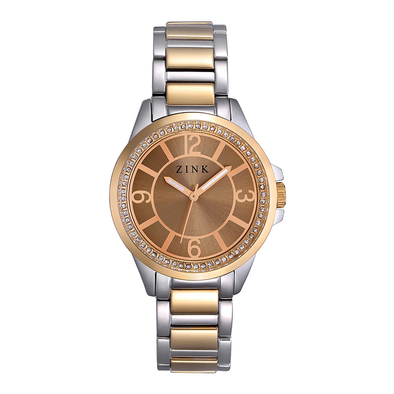 Zink Women's Watch With Silver & Gold Stainless Steel Case And Silver & Gold Stainless Steel Band by i-watch