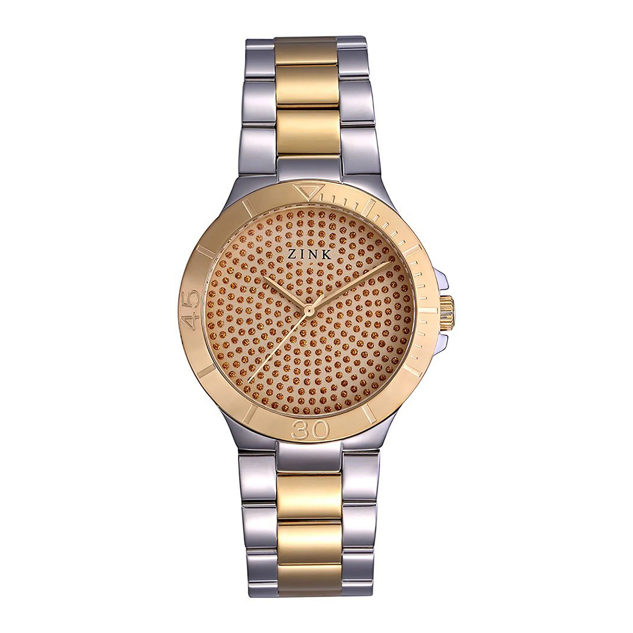 ZINK Women's Watch with Silver & Gold Stainless Steel Case and Silver & Gold Stainless Steel Band