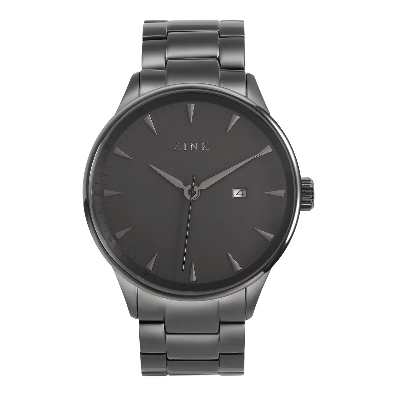 Zink Zk127g1ss-27 Modern Elegance - Black Stainless Steel Men's Watch With Striking Black Dial And Bold 44mm Case by i-watch
