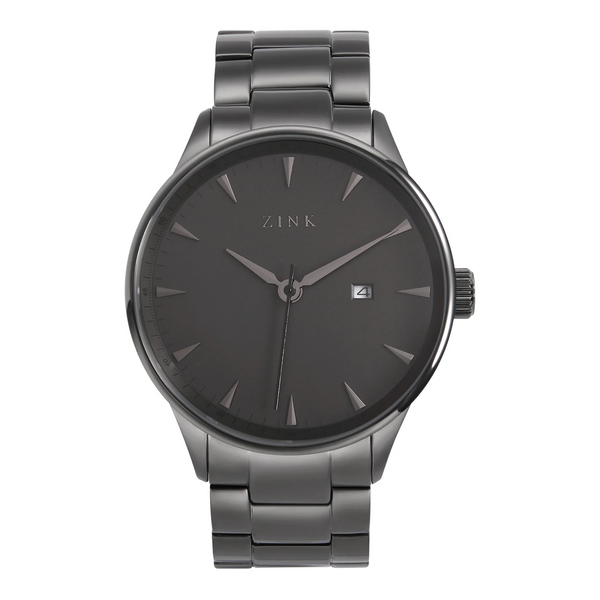 Zink Zk127g1ss-27 Modern Elegance - Black Stainless Steel Men's Watch With Striking Black Dial And Bold 44mm Case by i-watch