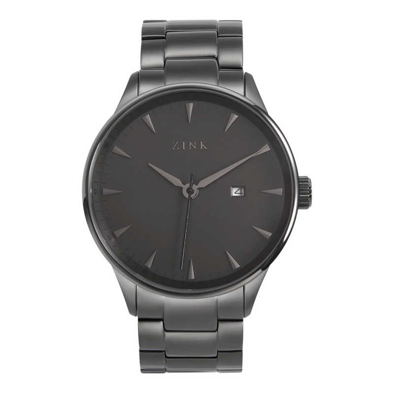 Zink Zk127g1ss-27 Modern Elegance - Black Stainless Steel Men's Watch With Striking Black Dial And Bold 44mm Case by i-watch