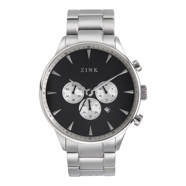 Zink Zk127g2ss-26 Elegance Series - Modern Men's Stainless Steel Timepiece With Black Dial by i-watch