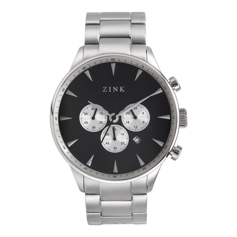 Zink Zk127g2ss-26 Elegance Series - Modern Men's Stainless Steel Timepiece With Black Dial by i-watch