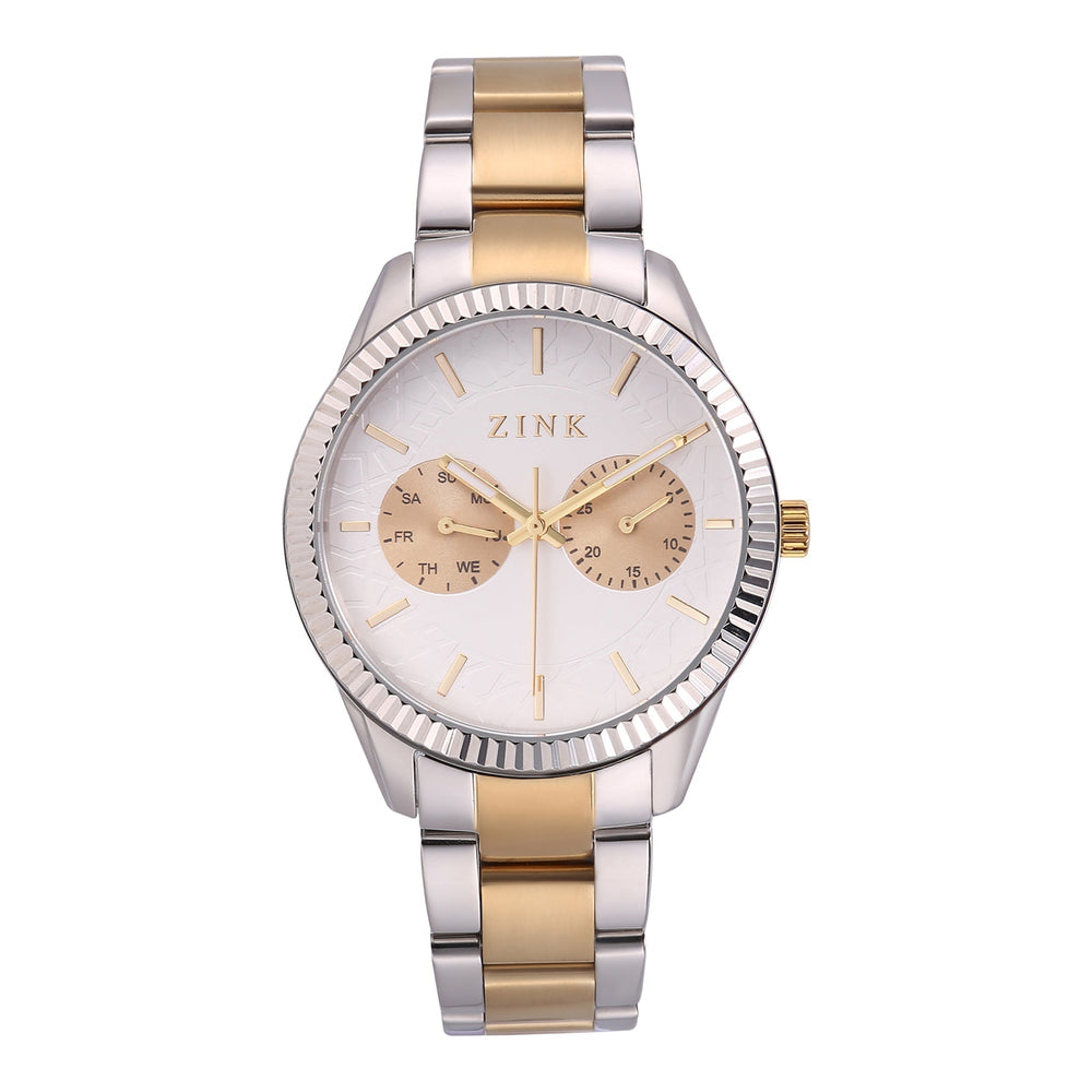 Zink Women's Watch With Silver & Gold Stainless Steel Case And Silver & Gold Stainless Steel Band by i-watch