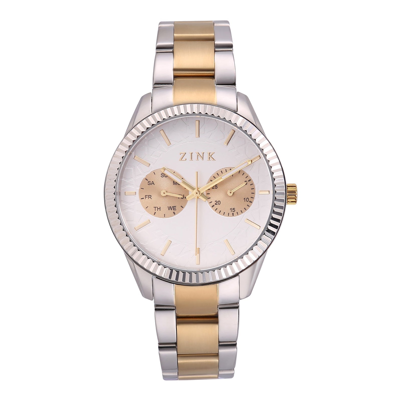 Zink Women's Watch With Silver & Gold Stainless Steel Case And Silver & Gold Stainless Steel Band by i-watch