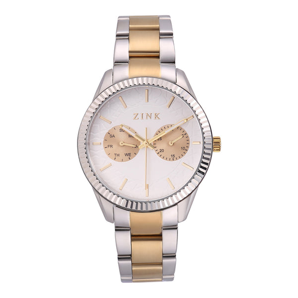 Zink Women's Watch With Silver & Gold Stainless Steel Case And Silver & Gold Stainless Steel Band by i-watch