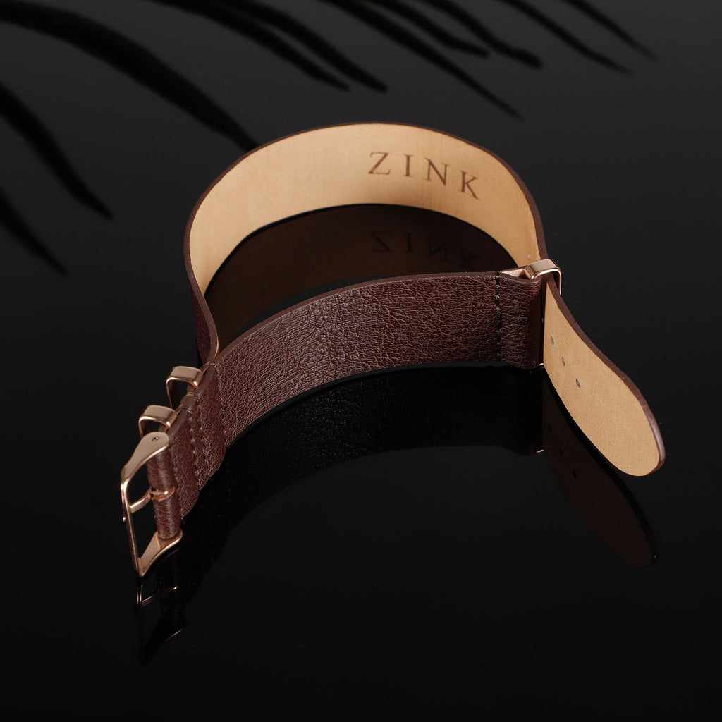Zink Men's Leather Watch Band - Brown | Zlb001bwrg