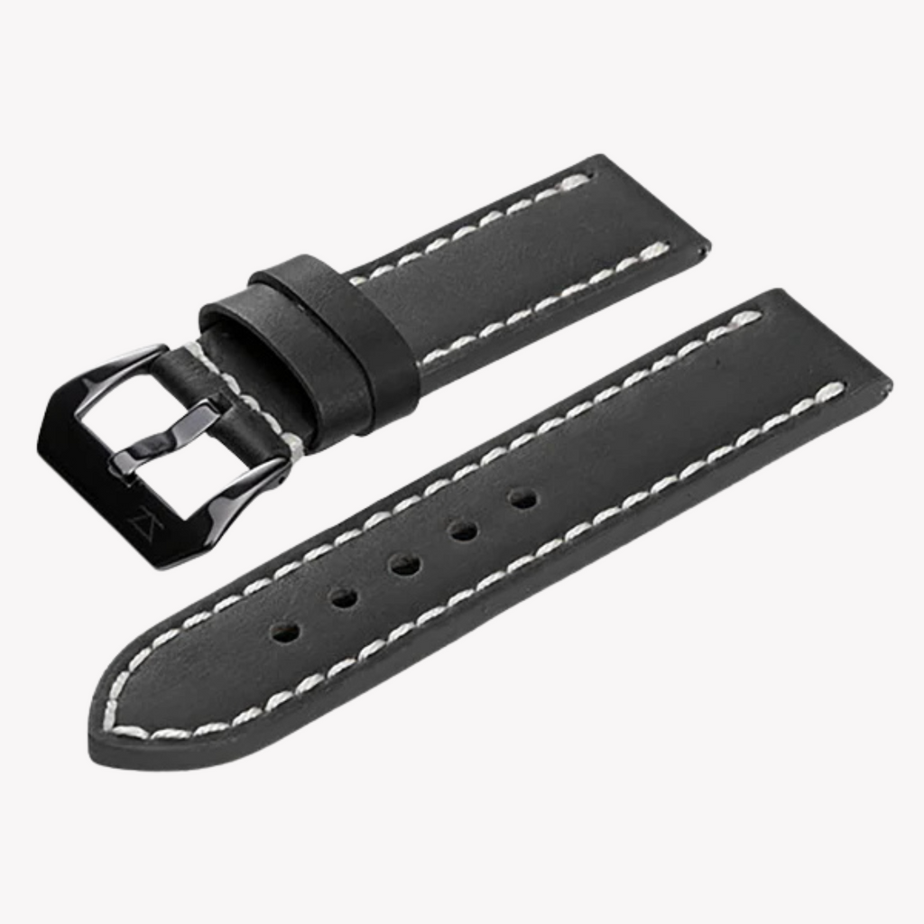 Zlb003bb Zink Men's Thick Genuine Leather Strap